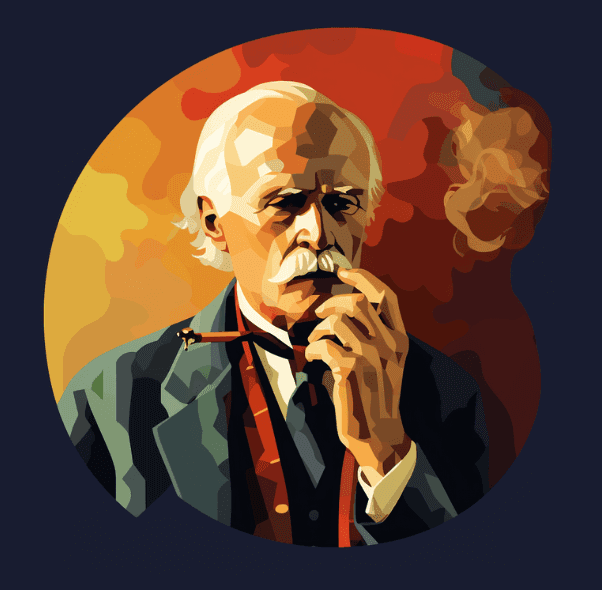 Illustrated portrait of Carl Jung